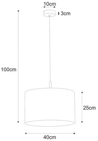 Czarna nowoczesna lampa wisząca abażurowa - S963-Vena