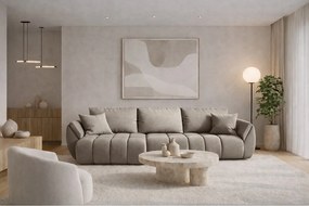 Narożnik z funkcją spania i pojemnikiem TOKYO PREMIUM, tkanina Wind, Szary, Lewy