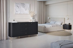 Zestaw szafek nocnych Vesper 56 cm - czarny / złote nogi