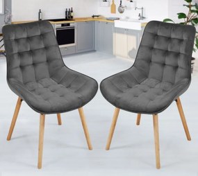 MIADOMODO Zestaw krzeseł do jadalni, ciemnoszary 2 sztuki