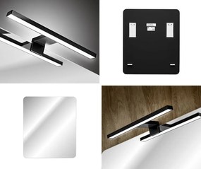 Zestaw łazienkowy Adel 59 biały mat/dąb wotan - szafka 60 cm, słupek, lustro z lampką i umywalka