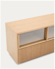 Szafka pod TV w dekorze dębu w naturalnym kolorze 200x54x40 cm Helvine – Kave Home