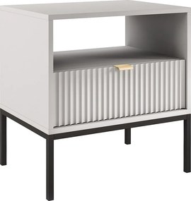 Szafka nocna – 1 szuflada i 1 wnęka – kolor szary LIOUBA