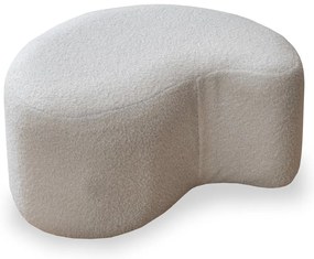 Biały puf z przędzy pętelkowej Bouclé Miuf – Miuform