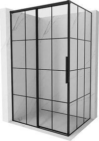 Mexen Rox kabina prysznicowa rozsuwana lewa 95 x 75 cm, czarna kratka, czarna -  8C2-095-075-70-77-L