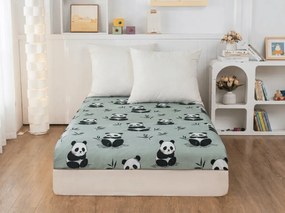 PrzytulneMieszkanie.pl Prześcieradło z mikrofibry PANDA RELAX miętowe 90x200 cm