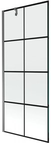 Mexen Next parawan nawannowy 1-skrzydłowy 80 x 150 cm, czarna kratka, gun metal - 895-080-000-00-77-95
