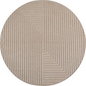 Dywan uniwersalny Nova 3D Geometria beżowy koło 120 cm x 120 cm