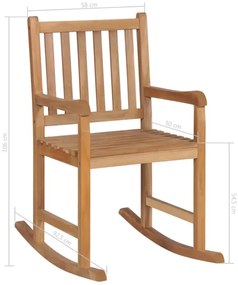 Fotel bujany z niebieską poduszką L9-B37