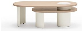 Biały stolik w dekorze jesionu 120x50 cm Nori – Teulat