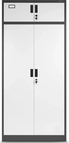 Wielokomorowa szafa socjalna Borys 90x50x185 cm antracyt/biały