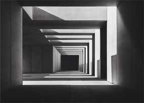 Obraz na szkle - Kwadratowy tunel (70x50 cm)