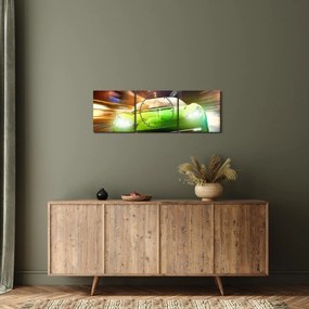 Obraz - Zielony samochód wyścigowy (z zegarem) (90x30 cm)