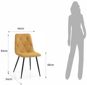 Krzesła zestaw 2 szt. w kolorze ochry Mesh – Tomasucci