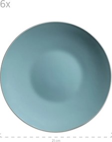 Mäser Zestaw naczyń stołowych 24 szt. ELISSA – turkusowy połysk