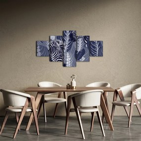 Obraz - Zebry wśród liści (125x70 cm)