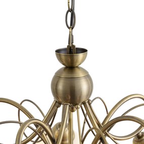 Klasyczna lampa wisząca brązowa z opalowym szkłem 5-punktowa - Katarina