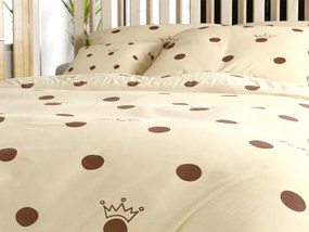 PrzytulneMieszkanie.pl PrzytulneMieszkanie.pl Pościel bawełniana CROWN LOVE FOR beżowa Rozmiar pościeli: 70 x 90 cm | 140 x 200 cm