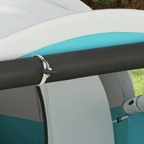 Outsunny Namiot kempingowy dla 4-5 osób, oddzielne strefy dzienna i nocna, 460D x 260S x 190W cm, Niebieski