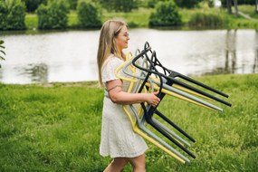 Zestaw 4 zielonych krzeseł plastikowych KATO