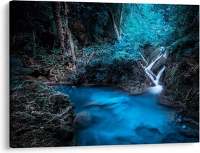 Obraz - Magiczna noc w tropikalnym lesie (70x50 cm)
