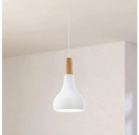 Eglo 901177 - Lampa wisząca na przewodzie SABINAR 1xE27/60W/230V śr. 18 cm biała