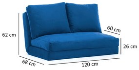 Niebieska rozkładana sofa 120 cm Taida – Balcab Home