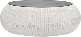 Stolik ogrodowy z technorattanu - kolor Kość słoniowa- WHITEHEAVEN