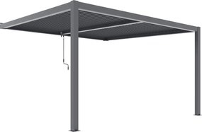 PERGOLA OGRODOWA PRZYŚCIENNA LUXE 4X3X2.5 M MANUALNA Z OŚWIETLENIEM LED