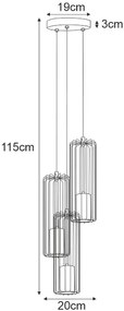 Czarno-złota industrialna lampa wisząca tuba - S776-Kela