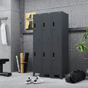 Szafka BHP ubraniowa pracownicza antracytowa BARTEK 1 Plus 292 x 1720 x 450 mm