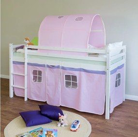 Łóżko piętrowe 90x200 cm różowe 1480