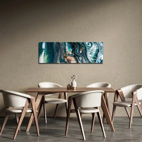Obraz abstrakcji (z zegarem) (90x30 cm)