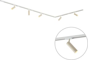Nowoczesny system szynowy z 5 reflektorami biało-beżowy 1-fazowy GU10 35mm - Iconic Jeana Luxe