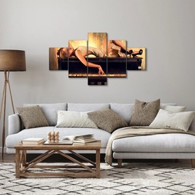 Obraz - Kobieta na fortepianie (125x70 cm)