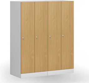 Szafa ubraniowa S1 obniżona, 2-drzwiowa, 1500 x 600 x 500 mm, zamek cylindryczny, drzwi laminowane, biała