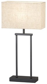 Czarno-beżowa lampa stołowa z tekstylnym kloszem (wysokość 52 cm) Ann – Fischer & Honsel