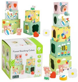 Classic world układanka kostki box leśna piramidka 10 el. fsc