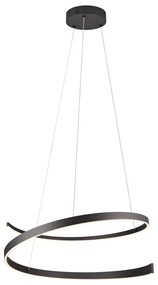 Czarna lampa wisząca LED ze sterowaniem głosowym/mobilną aplikacją i metalowym kloszem ø 75 cm Cinardi – CINQUE