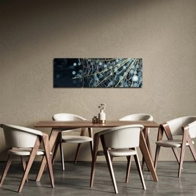 Obraz - Kwiat z pajęczyną (z zegarem) (90x30 cm)