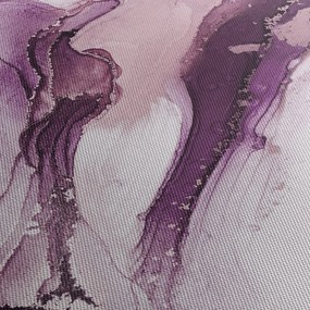 Obraz - Fioletowy płyn artystyczny (z zegarem) (90x30 cm)