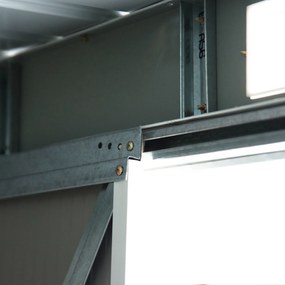 Outsunny domek narzędziowy z drzwiami przesuwnymi jasnozielony stalowy 280x130x172 cm funkcjonalna szopa na narzędzia | Aosom PL