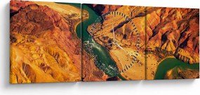 Obraz - Wielki Kanion (z zegarem) (90x30 cm)
