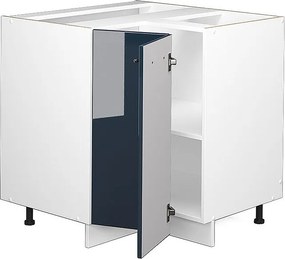 Szafka narożna ciemnoniebieski wysoki połysk 80.5x60x82 fame-line
