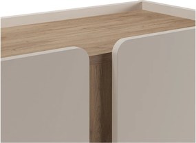 Kremowo-naturalna szafka w dekorze dębu 90x120x40 cm Lucile – Marckeric