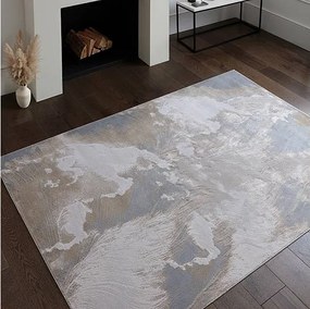 Dywan abstrakcyjny - 160x230cm - Beżowy, szary, srebrny - Aurora Etch