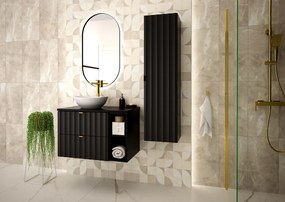 Szafka łazienkowa pod umywalkę nablatową Arcos 06, czarny mat, 60 cm - zestaw 1
