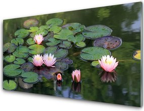 Panel Szklany Subtelna Lilia na Wodzie
