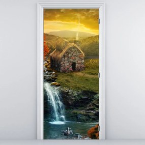 Fototapeta na drzwi - Domek w bajkowym krajobrazie (95x205cm)
