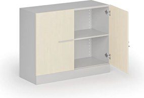 Metalowa szafa z drewnianymi drzwiami, demontowana, 800 x 1000 x 400 mm, brzoza